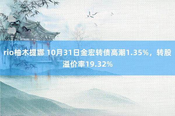 rio柚木提娜 10月31日金宏转债高潮1.35%，转股溢价率19.32%