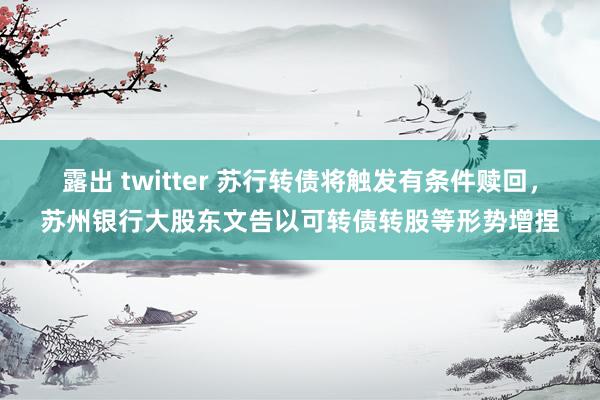 露出 twitter 苏行转债将触发有条件赎回，苏州银行大股东文告以可转债转股等形势增捏