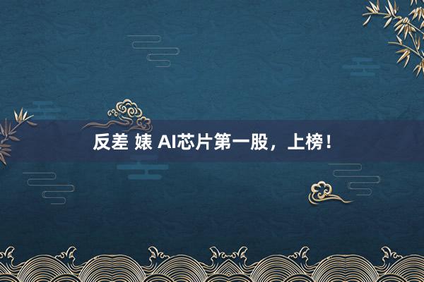 反差 婊 AI芯片第一股，上榜！