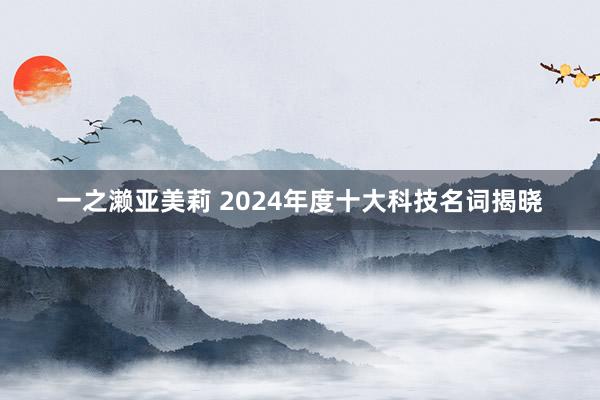 一之濑亚美莉 2024年度十大科技名词揭晓